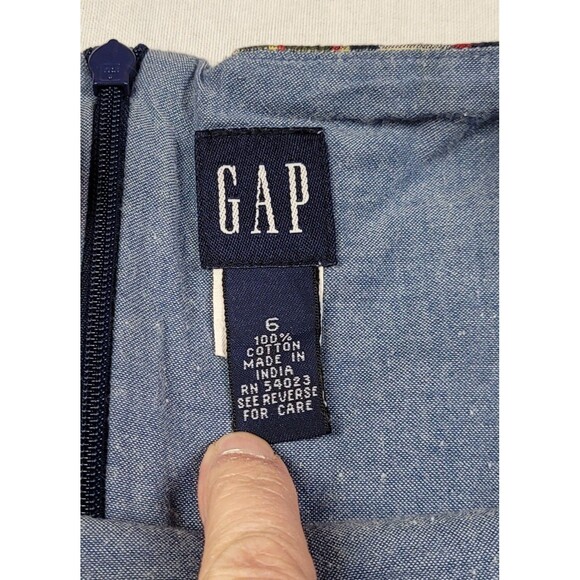 Gap Red and Blue Plaid Square Neck Sleeveless Mini Dress Women's Size 6 - Picture 3 of 6